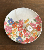 Rachel Ashwell Set Of 4  Melamine Dinner Plates Outdoor Dining Floral New - $32.98