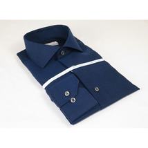 Mens 100% Italian Cotton Shirt High Quality Non Iron SORRENTO Turkey 4746 Navy image 6