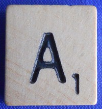 Scrabble Tiles Replacement Letter A Natural Wooden Craft Game Piece Part - £0.95 GBP