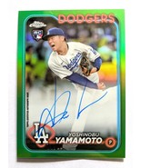 Yoshinobu Yamamoto Signed Auto 2024 Topps Chrome /99 Green Rookie Refrac... - $1,187.01