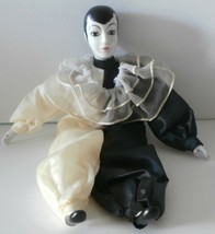 Porcelain Harlequin Doll PD1653 | Russ Berrie &amp; Co. | Vintage - £11.68 GBP