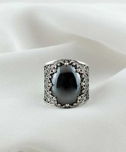 Black Onyx Gemstone Designer Ring Handmade Solid Silver Ring For Men Women - £5.34 GBP