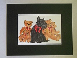 Scottie Dog and Teddy Bears  Print Matted 8 x 10  Gordon Frazier - £10.35 GBP