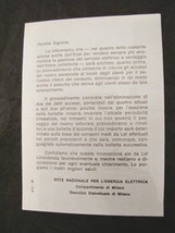 Enel leaflet warning cutting brochure module 9-71-tS Milan compartment-
... - £10.21 GBP
