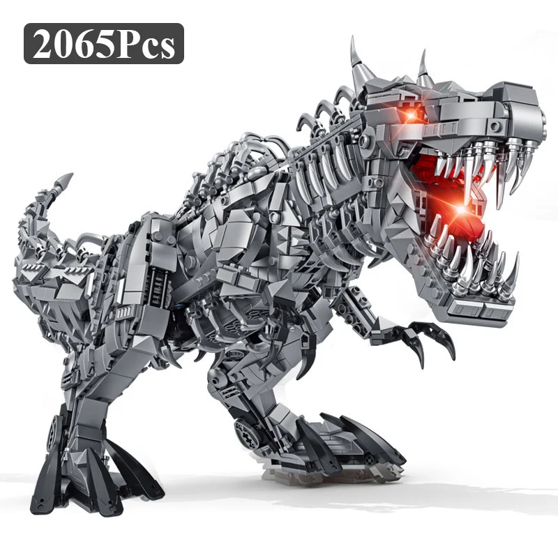 Jurassic Dinosaur World Mechanical Tyrannosaurus Rex With Lights Model Building - £85.77 GBP