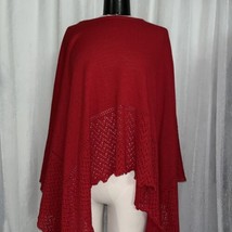 Inverni Women&#39;s Poncho Red Knit One Size Fits Most NWT - £97.51 GBP