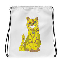 65 MCMLXV ABBA Inspired Yellow and Blue Bejeweled Disco Cats Drawstring Bag - £20.50 GBP