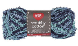 Red Heart Scrubby Cotton Yarn, Calm Print, 3 Oz, 121 Yards - £6.39 GBP