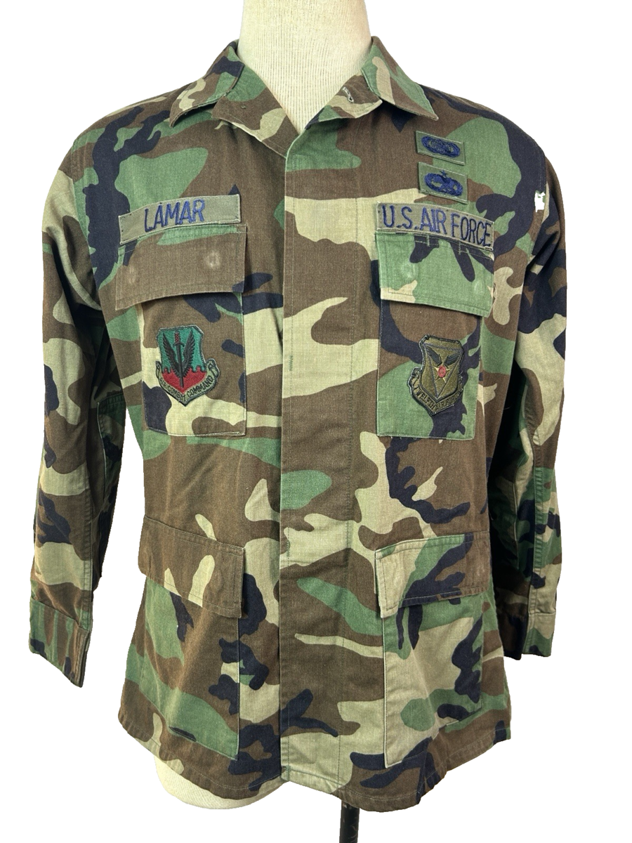 U.S. Air Force Coat Mens Medium Woodland Camo Combat 8415-01-084-1647 w/... - $14.85