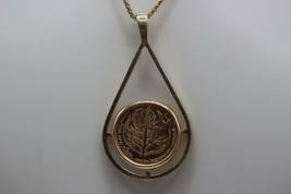 21K Gold Coin &quot;The People of Israel Lives&quot; on 14K Gold Bezel Frame Pendant Charm - £239.12 GBP