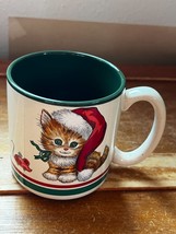 Vintage Potpourri Press 1982 Cute Orange Tabby Kitty Cat Christmas Ceramic Coffe - £9.06 GBP
