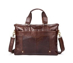 Messenger Bag Men&#39;s Shoulder Bags Leather Laptop Bag 14inch Genuine Leather men&#39; - £72.57 GBP