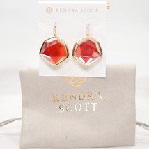Kendra Scott Vanessa Faceted Dichroic Glass Gold Statement Earrings NWT - £61.93 GBP
