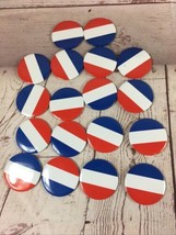 18 Red White Blue American Pin Flag Patriotic Buttons - $14.84