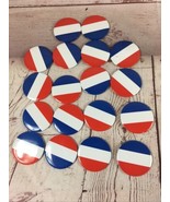 18 Red White Blue American Pin Flag Patriotic Buttons - $14.84