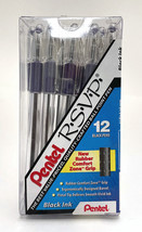 NEW Pentel 12-PACK RSVP Ballpoint Stick Pen BLACK Ink Medium Tip 1.0 mm ... - £7.55 GBP