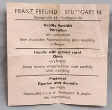 Franz Freund Stuttgart Germany China Paper - $29.67