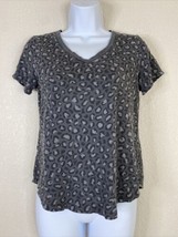 Old Navy Active Womens Size S Gray Animal Print Everywear T-Shirt Short Sleeve - £5.65 GBP