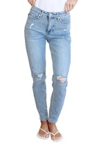 Judy Blue mid rise control top distressed skinny jeans Light Wash - $70.81 CAD