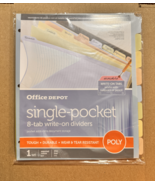 Lot of 10 Office Depot Brand Single-Pocket Write-On Dividers, 8 Tab, 8 1... - £67.99 GBP