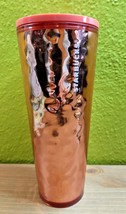 Starbucks Rose Gold Pink Mirror Reflective 2019 Holiday VENTI Tumbler 24... - $32.31