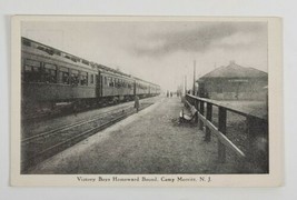 NJ Camp Merritt Victory Boys Homeward Bound Railroad Depot Scene Postcard P16 - £21.29 GBP