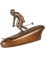 Sculpture MOUNTAIN Lodge Down Hill Skier Winter Olympian Skiing Resin Ha... - £203.47 GBP