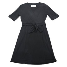 Apt 9 Dress Womens S Black V Neck Quarter Sleeve Front Tie Wrap Outwear - £19.89 GBP