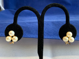 Vtg 14K Yellow Gold Pearl Earrings 5.22g Fine Jewelry Screwback - £357.17 GBP