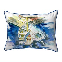 Betsy Drake Three Row Boats Large Indoor Outdoor Pillow 16x20 - £36.90 GBP