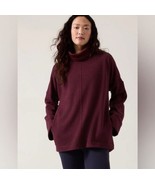 Athleta Cozy Karma Funnel Neck Sweatshirt Fleece Burgundy Pullover Top, ... - $478.95 MXN