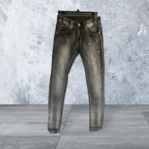 Rock Roll Cowgirl Jeans Womens 24 Mid Rise Skinny Black Pants Studs And ... - $18.00