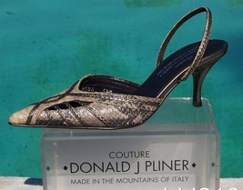 Donald Pliner Couture Cobra Leather Shoe New Sz 5 5.5 Pointy Toe Sling B... - $106.00