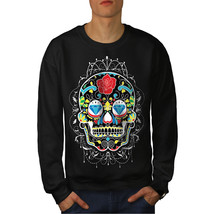 Wellcoda Colors Face Skull Mens Sweatshirt, Death Casual Pullover Jumper - £24.06 GBP+