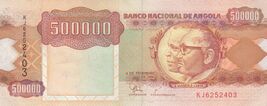 Angola 500000 Kwanzas, 1991, P-134, Billets de Banque, UNC - $6.88