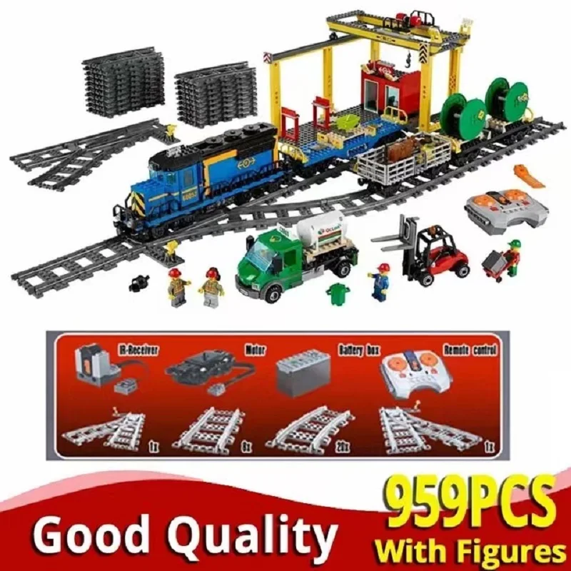Ing block heavy haul train brick city toy for children girl boy 60098 02009 02008 60052 thumb200