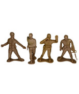 Vintage lot 4 Greenbrier International Inc Tan 4 inch Plastic Army Men S... - £4.75 GBP