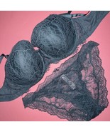 Victoria&#39;s Secret 36DD,38C,38DDD BRA SET XL Panty teal green lace DREAM ... - $108.30 CAD