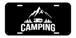 Adventure Awaits RV Motorhome Camping Vanity Aluminum Metal Black License Plate - £7.04 GBP