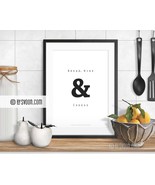 Bread Wine &amp; Cheese Print, Bon Appetit, Ampersand, Typography, Kitchen D... - $10.00+