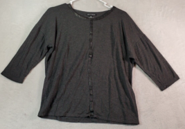 Cable &amp; Gauge Shirt Womens Size Small Gray Knit Viscose 3/4 Sleeve Round Neck - £10.16 GBP