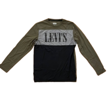 Levi&#39;s T-Shirt Men&#39;s Small Black Gray Green Colorblock Long Sleeve Pullover - $12.00