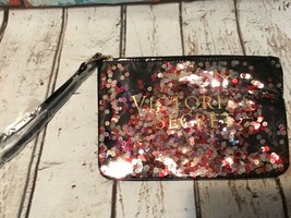 Victoria&#39;s Secret Sequin wristlet Zippered Makeup Cosmetic Bag NEW  - £9.72 GBP