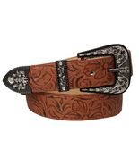 Western Cowboy Belt Cognac Tooled Leather Removable Buckle Cinto Rancho ... - €25,92 EUR