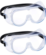 Adjustable Lightweight Anti-Fog Safety Goggles - 2 Pack, White - $20.85