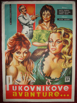 1959 Original Movie Poster Tres Etc Del Coronel Anita Ekberg, Vittorio De Sica - £101.52 GBP