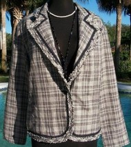CHICO&#39;S Chicos 2 3  Texture Coat Jacket Top New Sz M/L/XL Boucle Tweed $158 NWT - £50.36 GBP