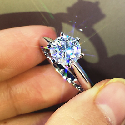1.45Ct Round Cut White Diamond 925 Sterling Silver Solitaire Engagement Ring