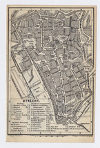 1881 Antique City Map Of Utrecht / Holland / Netherlands - £24.38 GBP