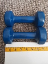 Dumbbells Rubber Coating 5 lbs set of 2 Total 10lbs Hand Weights Blue - £7.66 GBP
